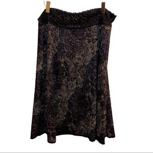 CAbi A-line Black Lace Tan Lining Skirt
